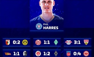 德转预测德甲：奥格02多特，拜仁31药厂，红牛31斯图，科隆11汉堡